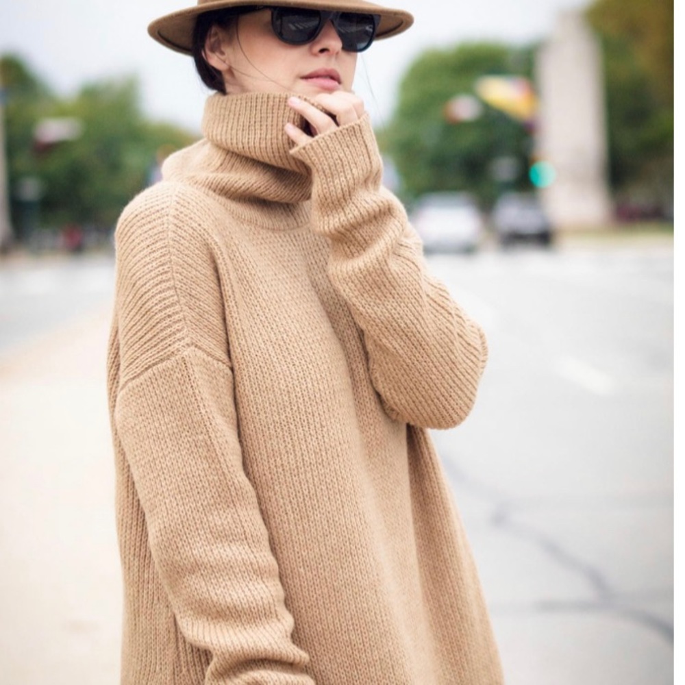 Calypso St. Barth Camel Turtleneck Sweater - image 1
